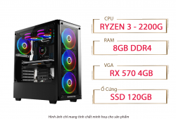 PC QA Gaming 13 AMD Ryzen 3 2200G RX 570 4GB Ram 8GB 120GB SSD