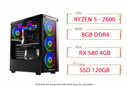 PC QA Gaming 14 AMD Ryzen 5 2600 RX 580 4GB Ram 8GB 120GB SSD
