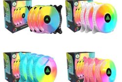 Combo quạt tản nhiệt + Hub VSPTECH LED RGB V400C x3 fan 