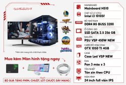 PC QA GMM06-I3 10105F/RAM 8GB/SSD 256GB/GTX 1050 TI 4GB