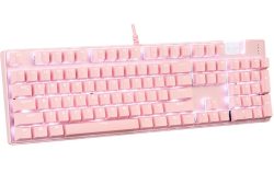 Bàn phím chơi game cơ E-DRA EK312 Pink Led Trắng
